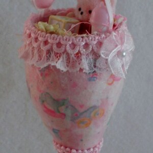 Pink Baby Egg Shell Cone Ornament image 2