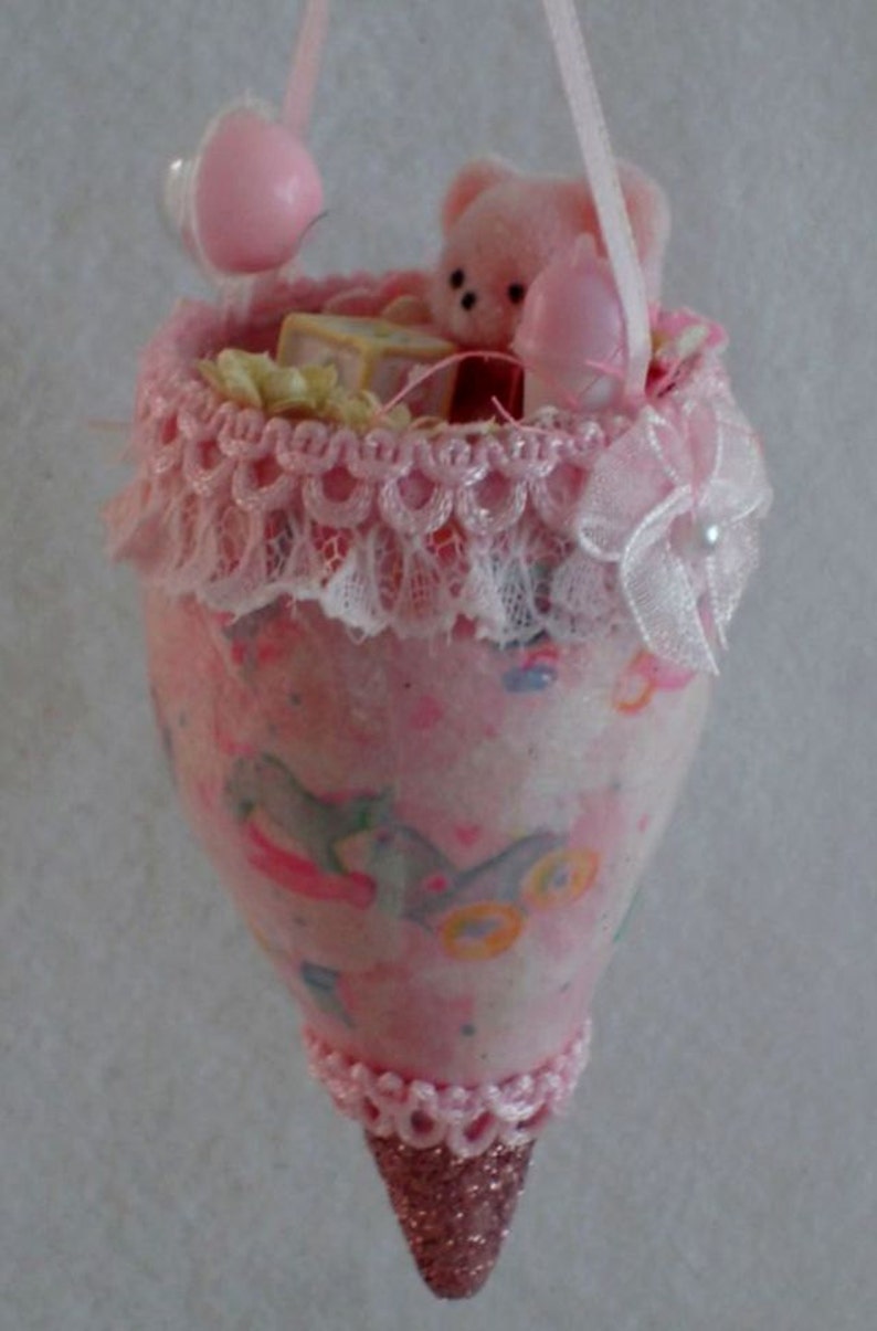 Pink Baby Egg Shell Cone Ornament image 2