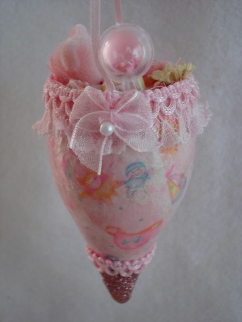 Pink Baby Egg Shell Cone Ornament image 3