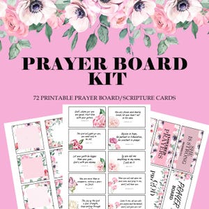 Prayer Board Kit Printable bundle, Encouraging scripture card for prayer board, vision board or prayer board idea, party kit, gift for women
