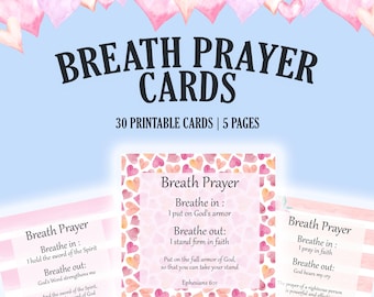 Christlicher Atem Gebetskarten: Auf Glaubensbasis Affirmationen (PDF-Download 3 x 3 Zoll)