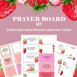 Kit de tablero de oración para imprimir, tarjeta de tablero de oración alentadora para fiestas de tablero de oración, tableros de visión o regalo de estudio bíblico para mujeres