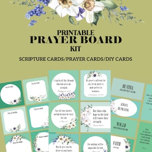 Printable Prayer Board Kit for prayer board party, Encouraging prayer board card for prayer boards, prayer journals or DIY gift for women