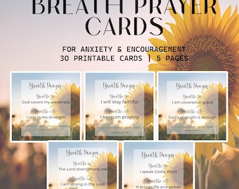 Christian Breath Prayer Cards: Armor of God Faith-Based Affirmations (PDF Download 3x3in)
