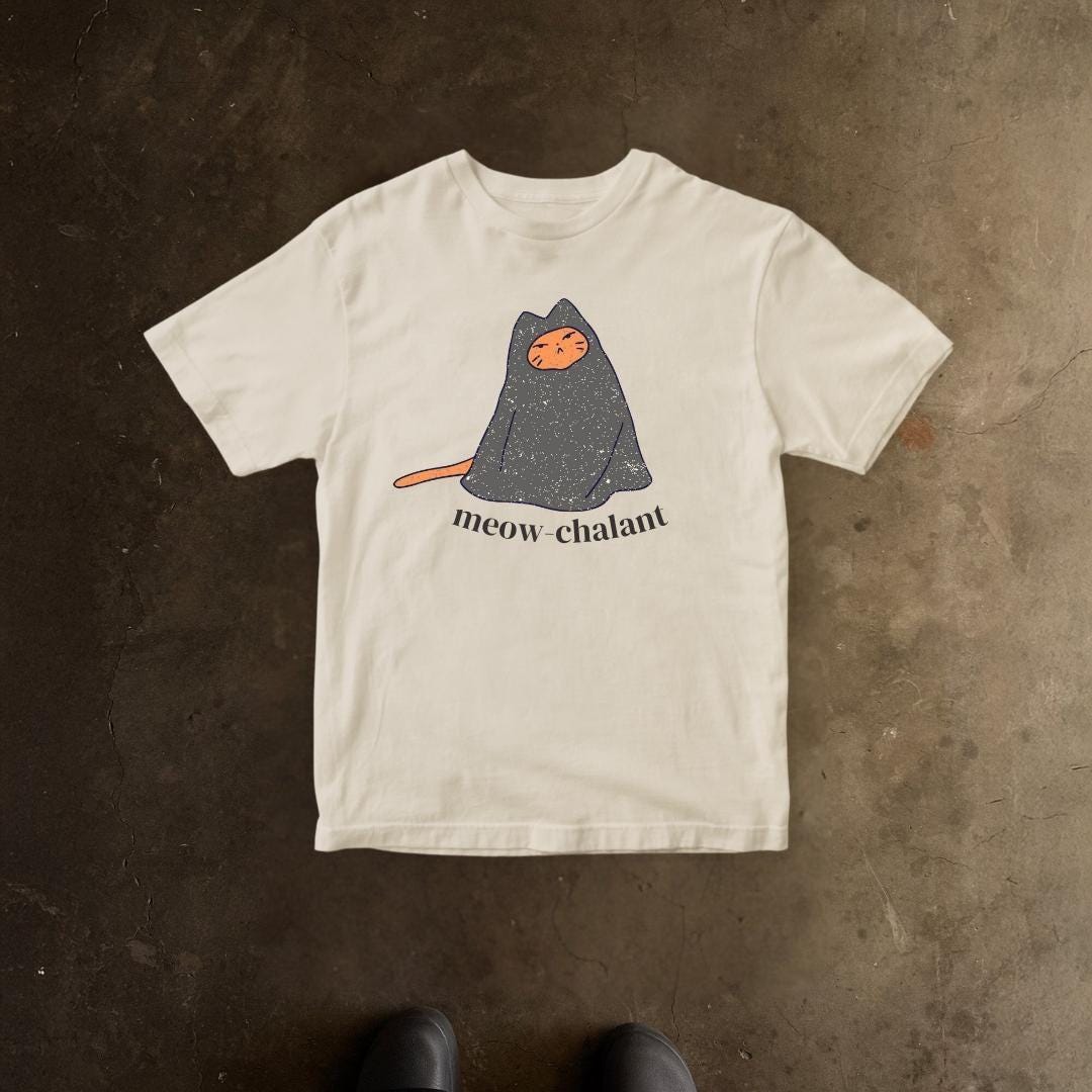 Nonchalant Cat Shirt – Funny Comfort Colors® T-Shirt | Chill Kitty Graphic Tee | Cute Gift for Cat Lovers | Unisex Vintage Tee