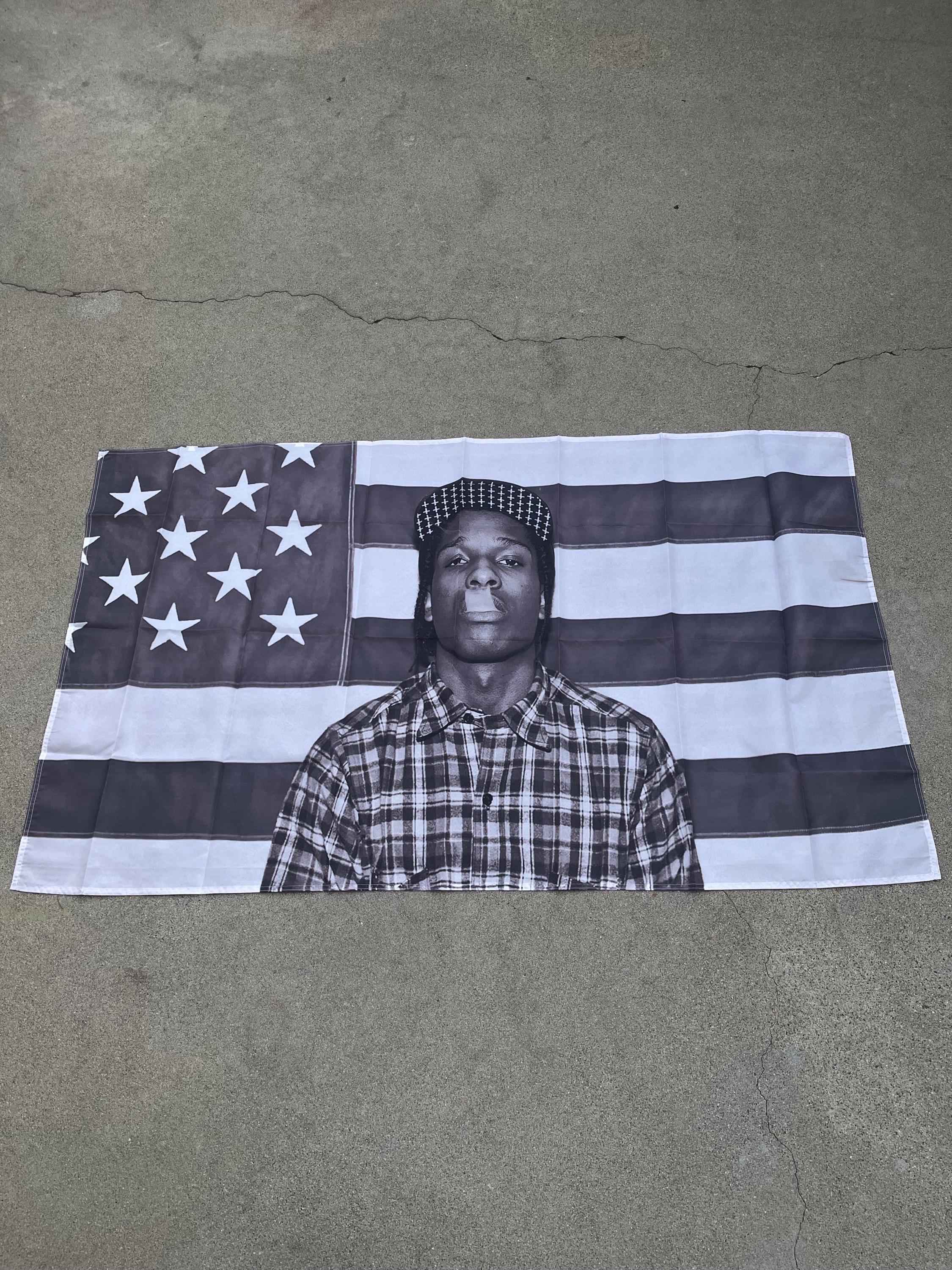 Black And White American Flag Asap Rocky ASAP ROCKY – Rapper Posters