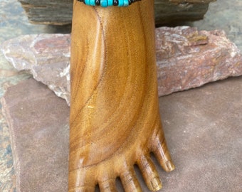 Layered turquoise anklet