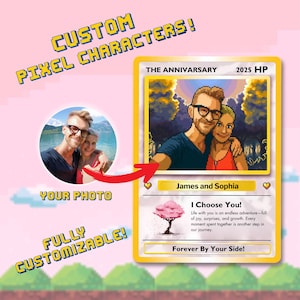 Carte d'anniversaire personnalisée inspirée de Pokémon, cadeau Pokémon d'anniversaire personnalisé, carte-cadeau de collection entièrement personnalisable, cadeau pour lui/elle