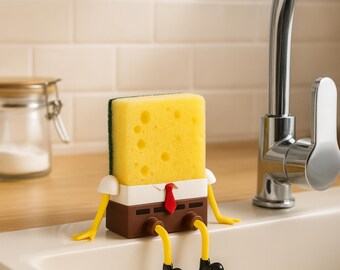 Bob Sponge Holder, Funny Sponge Case, Self Draining Sponge Container, Kitchen Gift, Gift for Her, Home Gift, Gift for Mom