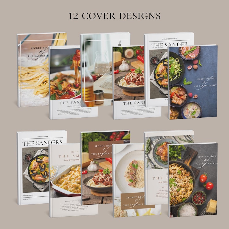 Editable Simple Family Cookbook Template: Minimalist Recipe Book Design ...