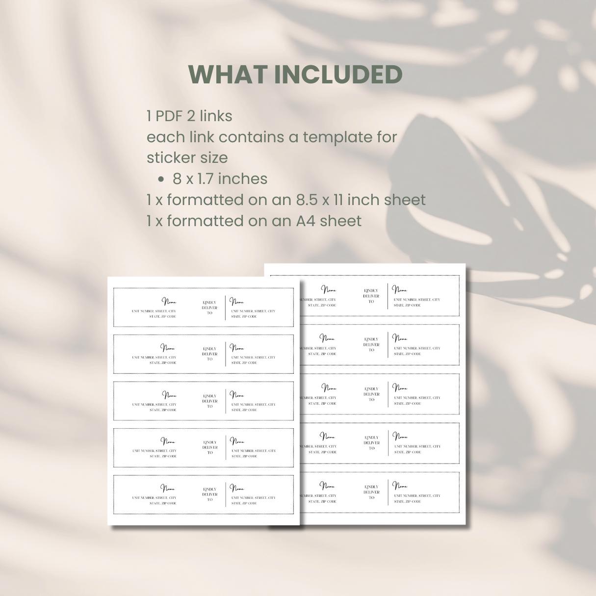 Wraparound Return Address Envelope Label Template, Editable Return ...