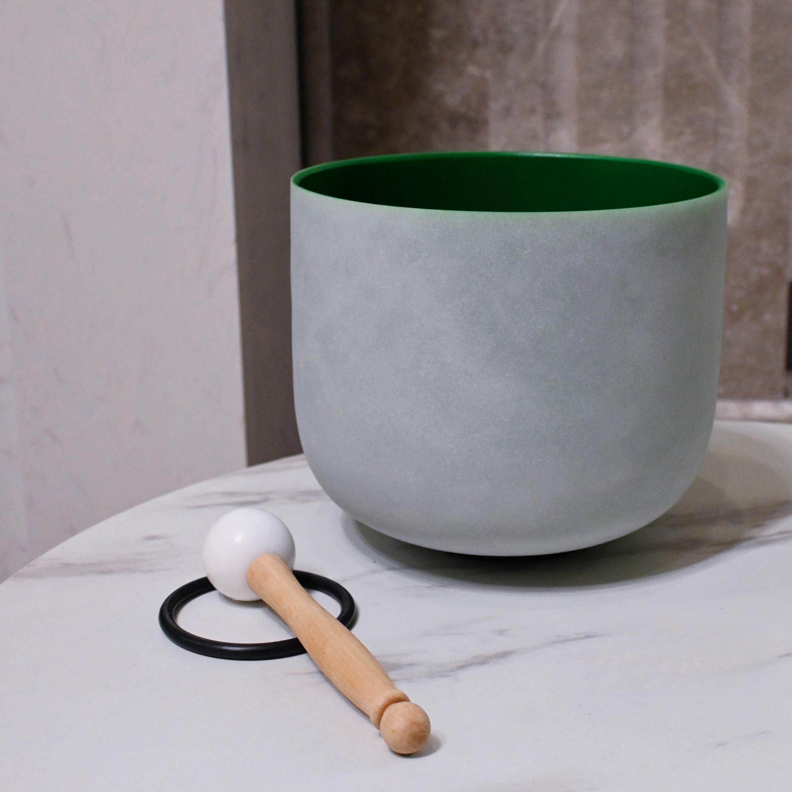 Pinacle Mallets Notes Letered Healing Singing Bowl Set With Accessories 10 Inch White F Note 432Hz ...