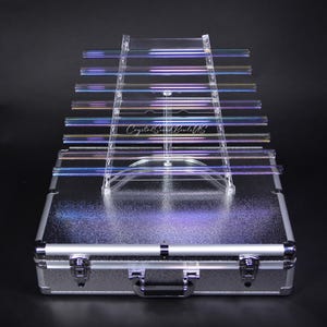 432HZ Perfect Pitch Cosmic Light Crystal Singing Harp Set CDEFGABC Sound Healing Instrument with Carry Case and Free Mallets