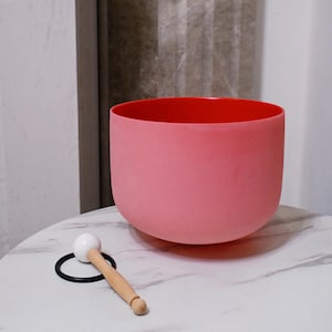 432HZ Perfect pitch 10 Inch Note C Root Chakra Crystal Singing Bowl Meditation Sound Healing with Free Mallet and Oring