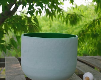 Solfeggio Frequency 174HZ 14 Inch Note F Crystal Singing Bowl with Free Mallet and O ring