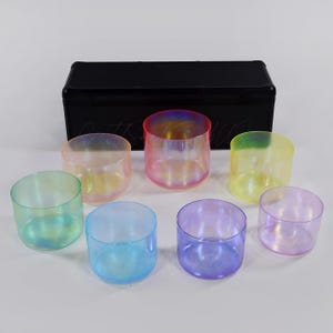 432HZ Crystal Sound Bowl Set: 7-Piece Cosmic Chakra Bowls with Case