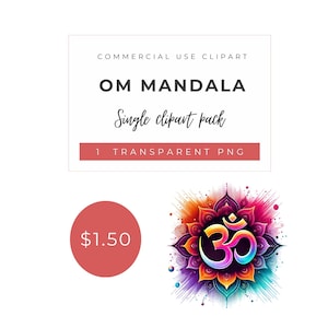 Mandala Om colorato, clipart Mandala, simbolo Om Mandla, clipart indiana, artigianato digitale, png trasparente, uso commerciale
