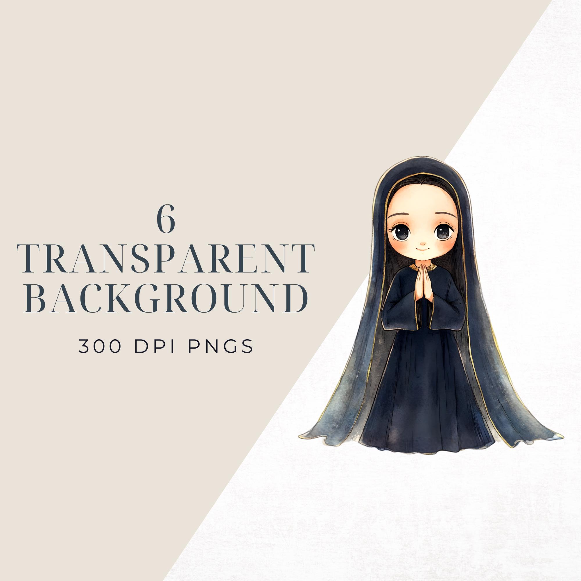 St. Frances Xavier Cabrini Clipart Set, Catholic Saint Watercolor PNG ...