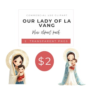Onze-Lieve-Vrouw van La Vang-clipart | Vietnamese Maria-illustratie | Moeder Maria en baby Jezus, png PNGEgg | Katholieke op geloof gebaseerde kunst | 300 dpi