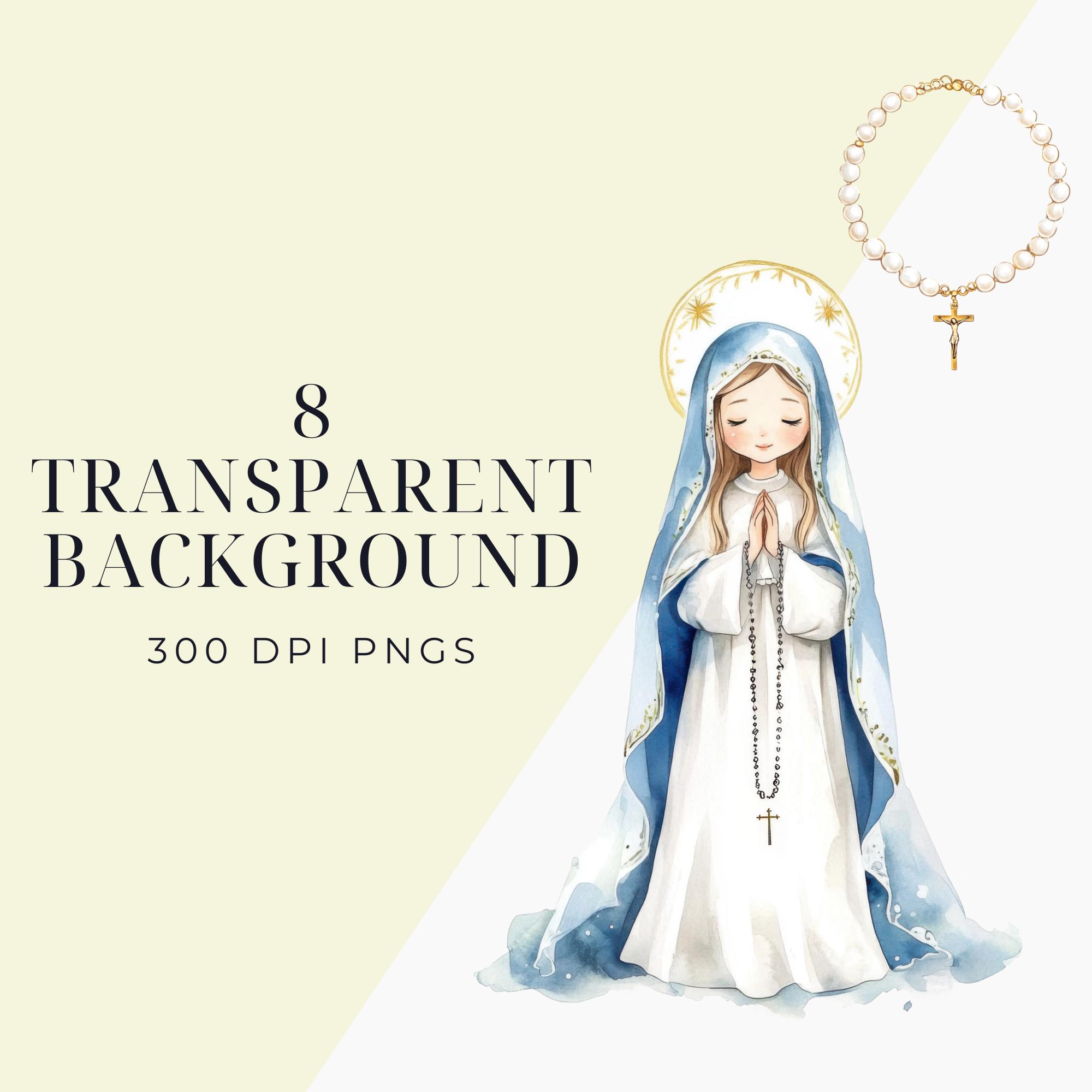 Our Lady of the Rosary Watercolor Clipart | St. Dominic (8 Pngs) - Etsy
