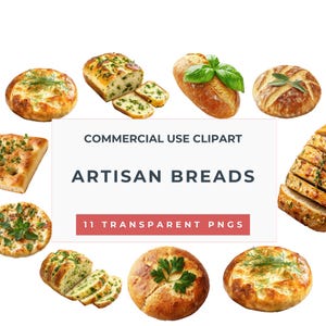 Artisan Bread Clipart voor alledaagse en feestelijke gelegenheden. Perfect voor menu's, sociale media, briefpapier en andere digitale ontwerpen.
