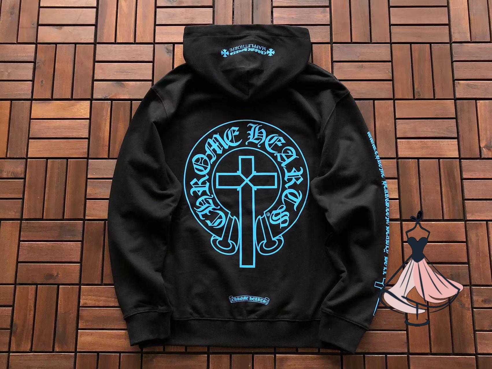 Chrome heart zip hoodie sale