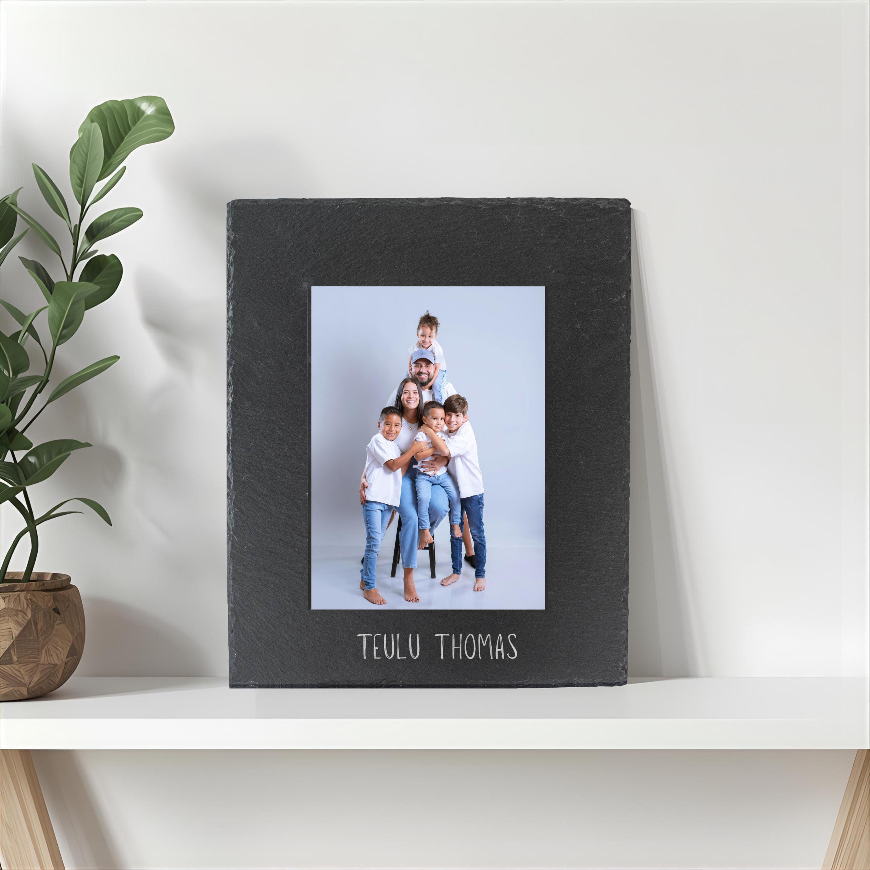 Welsh Custom Engraved Family Slate Photo Frame –“teulu [name]” Welsh ...