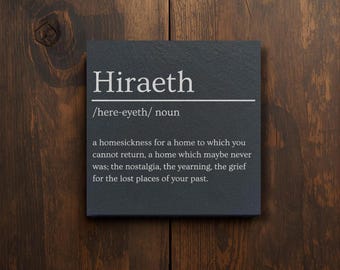 Welsh Slate Coaster - Hiraeth Welsh Keepsake - Gift for Welsh family and friends