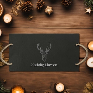 Welsh Christmas Cheeseboard - Slate cheeseboard welsh present for christmas a Welsh christmas gift for welsh family and friends slate gift