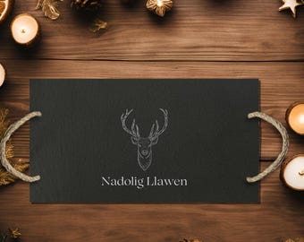Welsh Christmas Cheeseboard - Slate cheeseboard welsh present for christmas a Welsh christmas gift for welsh family and friends slate gift