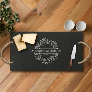 Personalized Couples Slate Cheeseboard - Custom Cheeseboard gift for partner -  a great gift for valentines day and anniversary present!