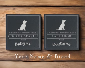 Personalized Dog Coasters - the perfect gift for dog lovers- unique dog gift for new dog owners. Custom Dog gift for dog owner Slate Coaster