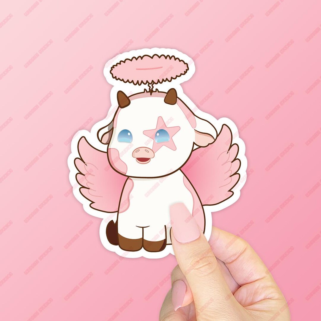 Angelic Pink Angel Vinyl Sticker | Waterproof | Sticker for Laptop ...