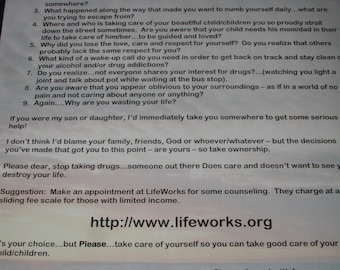 UPDATE:  A letter about Drug/Alcohol Addictions - Clean Yourself! from YoMamaCares