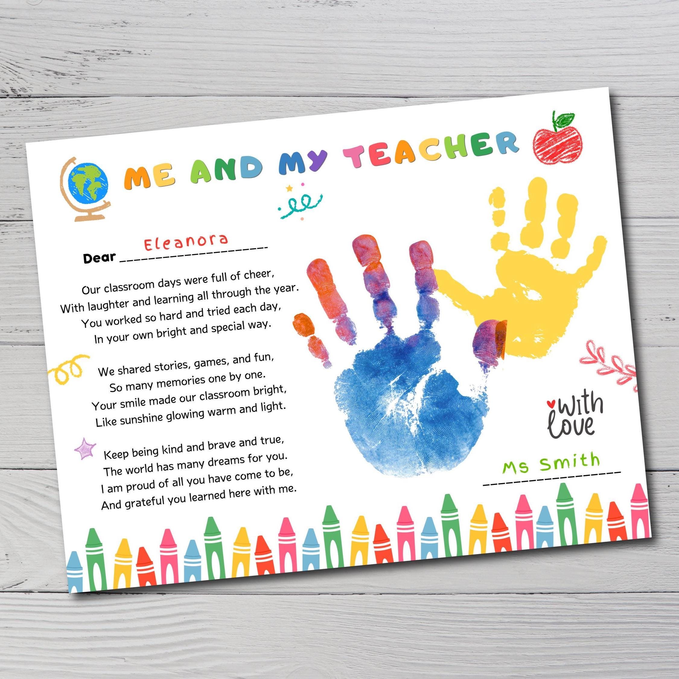 Teacher Appreciation Handprint Craft, Me & My Teacher Printable ...