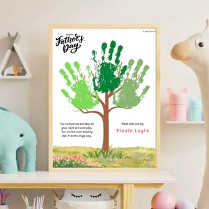 Afdrukbare handafdruk vaderdag cadeau van kinderen | Handafdrukkunst voor papa | Leuk knutselwerkje | Digitale download | Brief van 8,5 x 11 inch