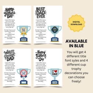 Fathers Day Handprint Printable Craft, Fathers Day Handprint Art, My Daddy Poem Gift for Dad Papa Sentimental Gift from Kids Toddler Baby image 4
