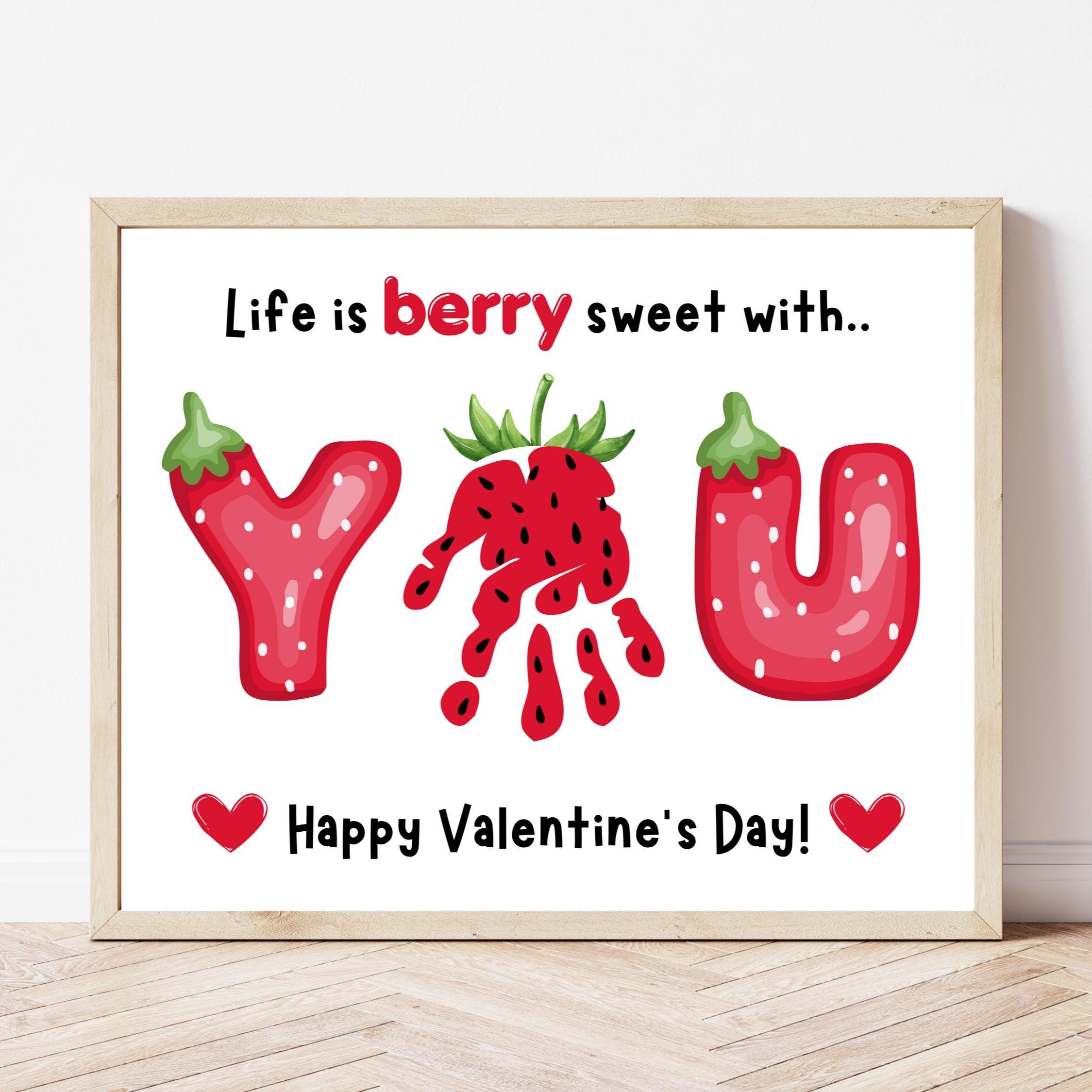 Strawberry Valentine Handprint Craft for Preschool & Toddlers, Kids…