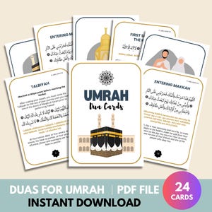 Duas para la Umrah, Umrah paso a paso, Guía de la Umrah, Tarjetas flash para la Umrah, Umrah PDF Blanco, Libro de la Umrah en inglés, Descarga de tarjetas de la Umrah, Imprimible