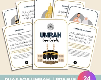 Umrah Dua Cards: Step-by-Step Guide, Travel Prayers (PDF Download)