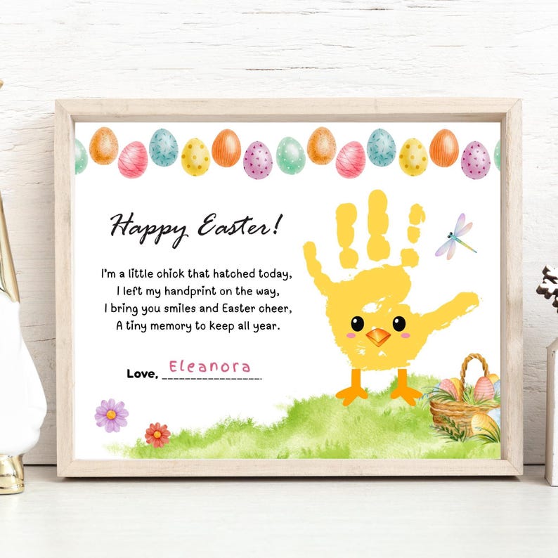 Spring Chick Handprint Craft Printable, Easter Handprint Art for Kids ...