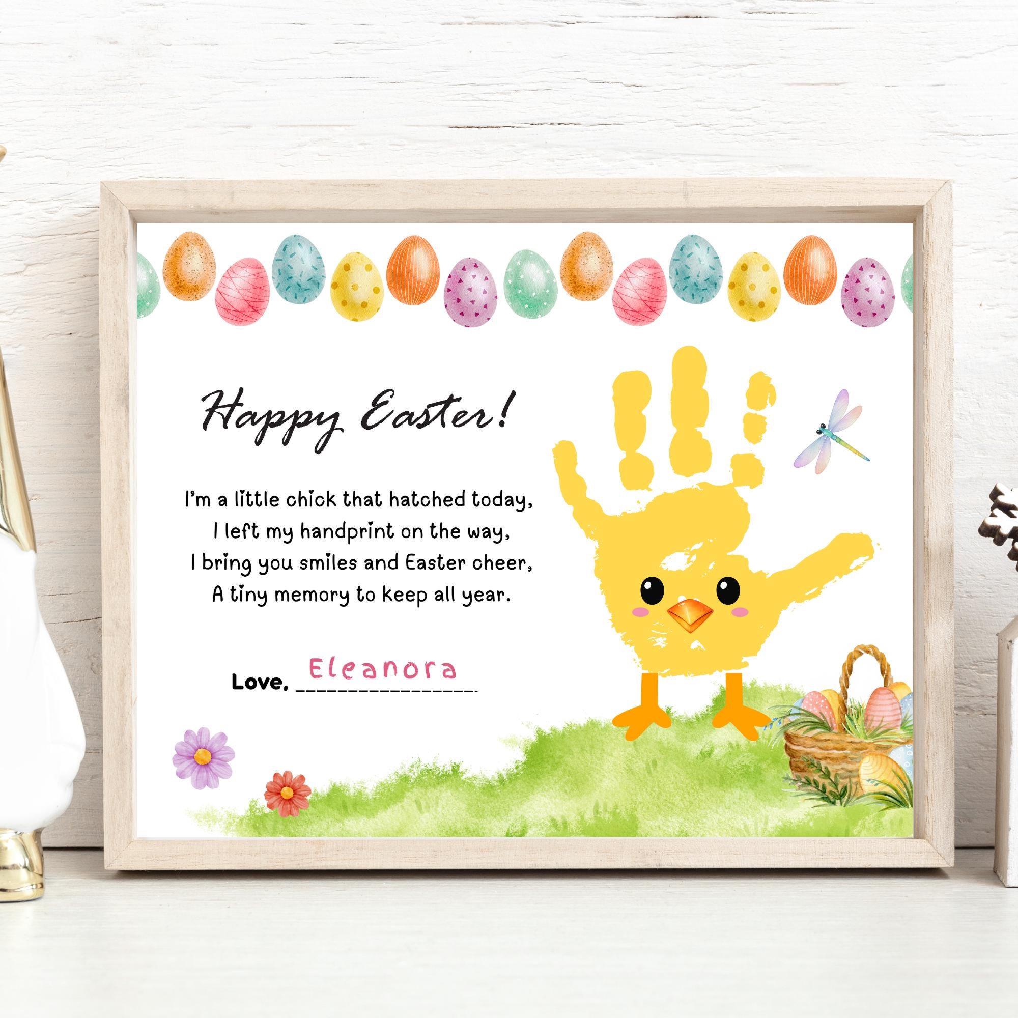 Spring Chick Handprint Craft Printable, Easter Handprint Art for Kids ...