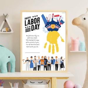 Labor Day Handabdruck Kunst: Helfer Andenken (Digitaler Download)