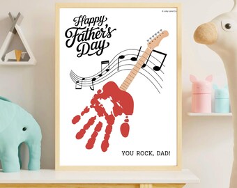 Arte con huellas de manos para el Día del Padre: Regalo DIY para niños (Descargar PDF)