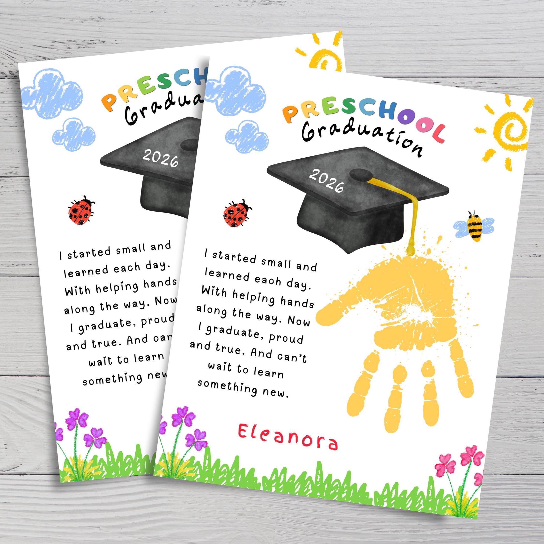 Preschool Graduation Handprint Craft 2026, Pre-k Graduation Keepsake ...