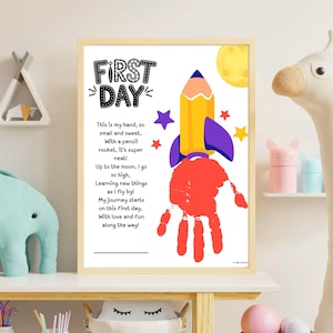 Handafdruk op eerste schooldag: Rocket Pencil Keepsake (digitale download)
