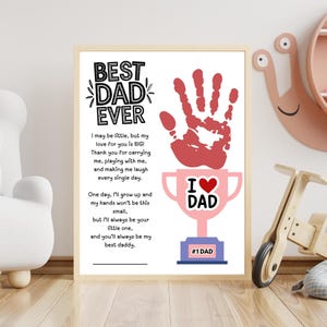 Fathers Day Handprint Printable Craft, Fathers Day Handprint Art, My Daddy Poem Gift for Dad Papa Sentimental Gift from Kids Toddler Baby image 11