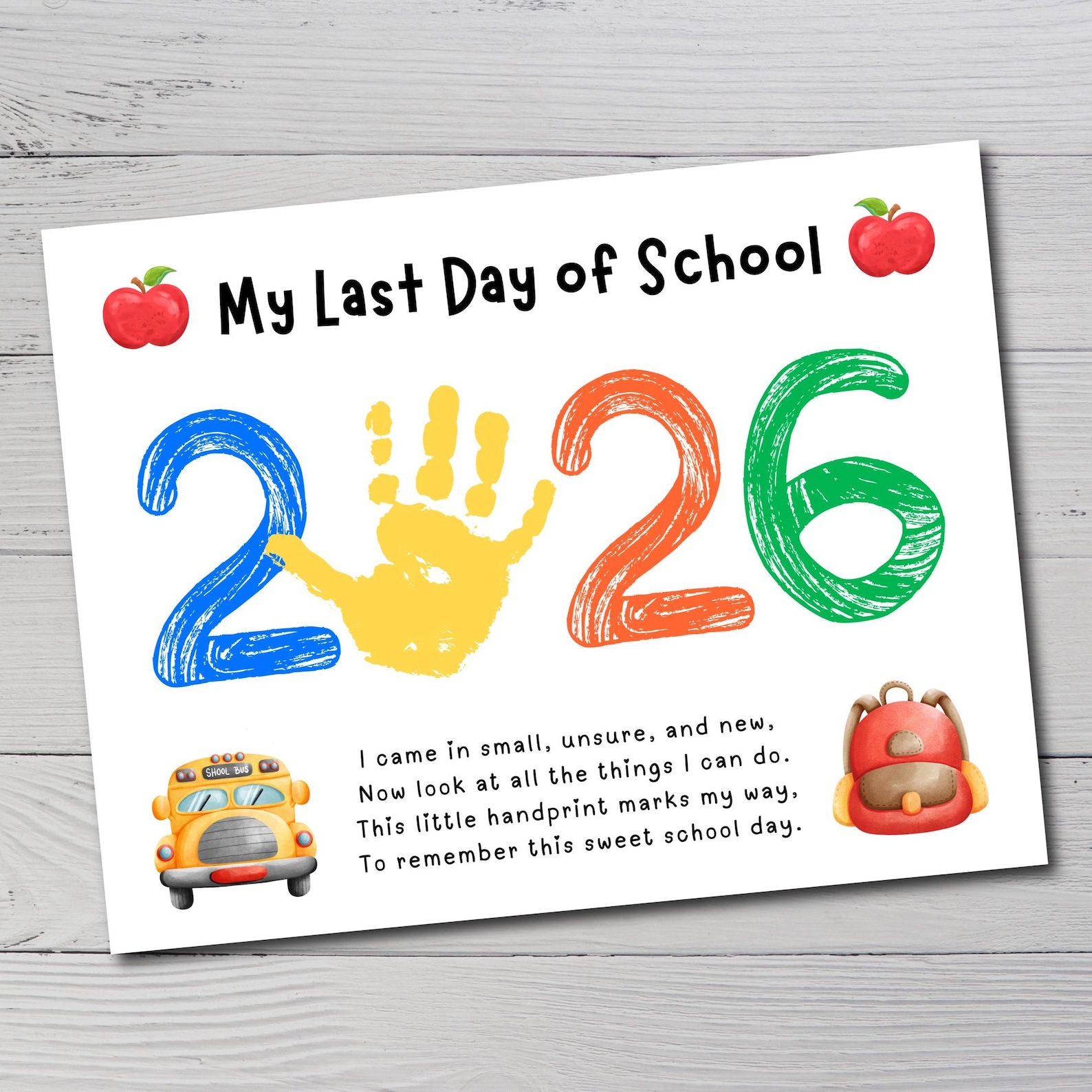 Last Day of School Handprint Art, Kindergarten Preschool Graduation ...