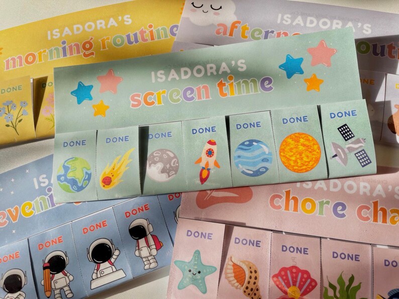 Kids Flip Routine Chart: Editable Visual Schedule (canva PDF) - Etsy