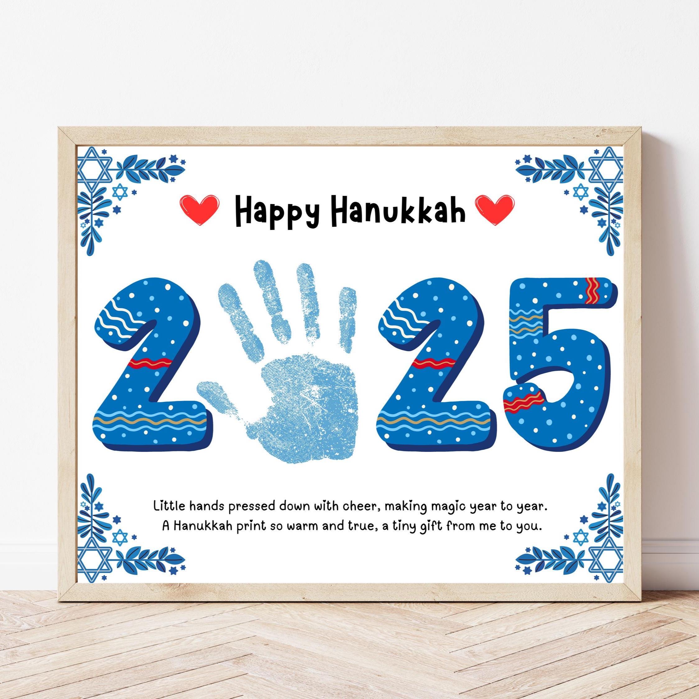 Hanukkah Handprint Footprint Fingerprint Art Craft, Hanukkah Craft,…